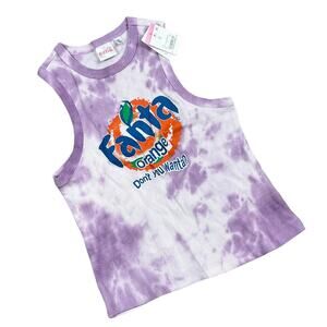 Women's Fanta Racerback Cropped Graphic Purple Tank Top - Size Medium - NWT